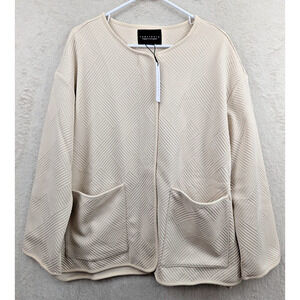 Sanctuary sz L Paris Knit Jacket eco natural in color snaps up front 1510